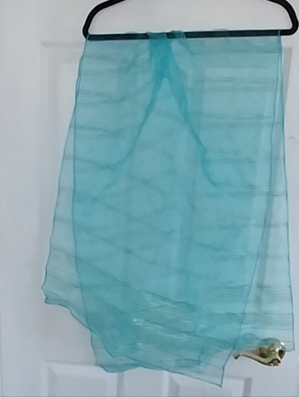 Sheer Aqua Blue Scarf Wrap - Picture 5 of 10
